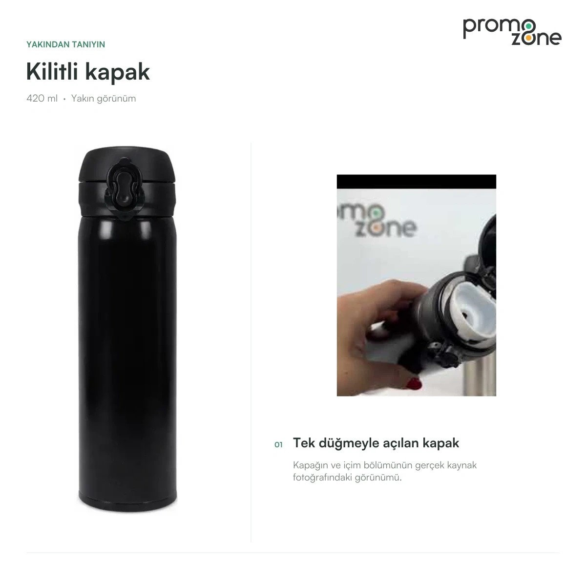 420 ml Kilitli Kapaklı Termos