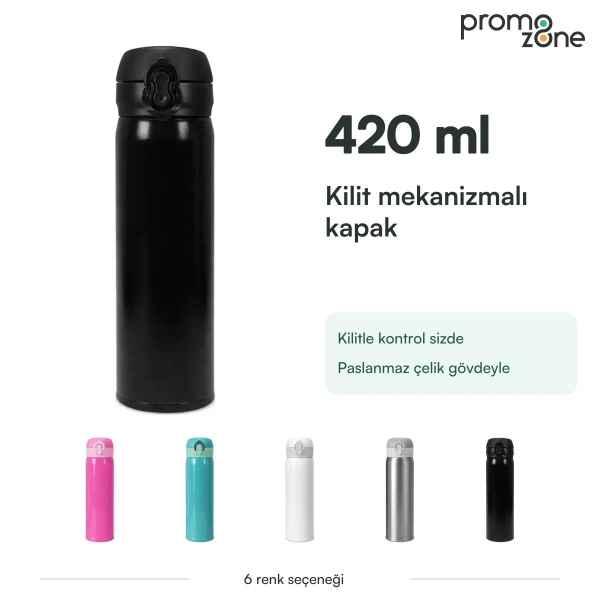 420 ml Kilitli Kapaklı Termos