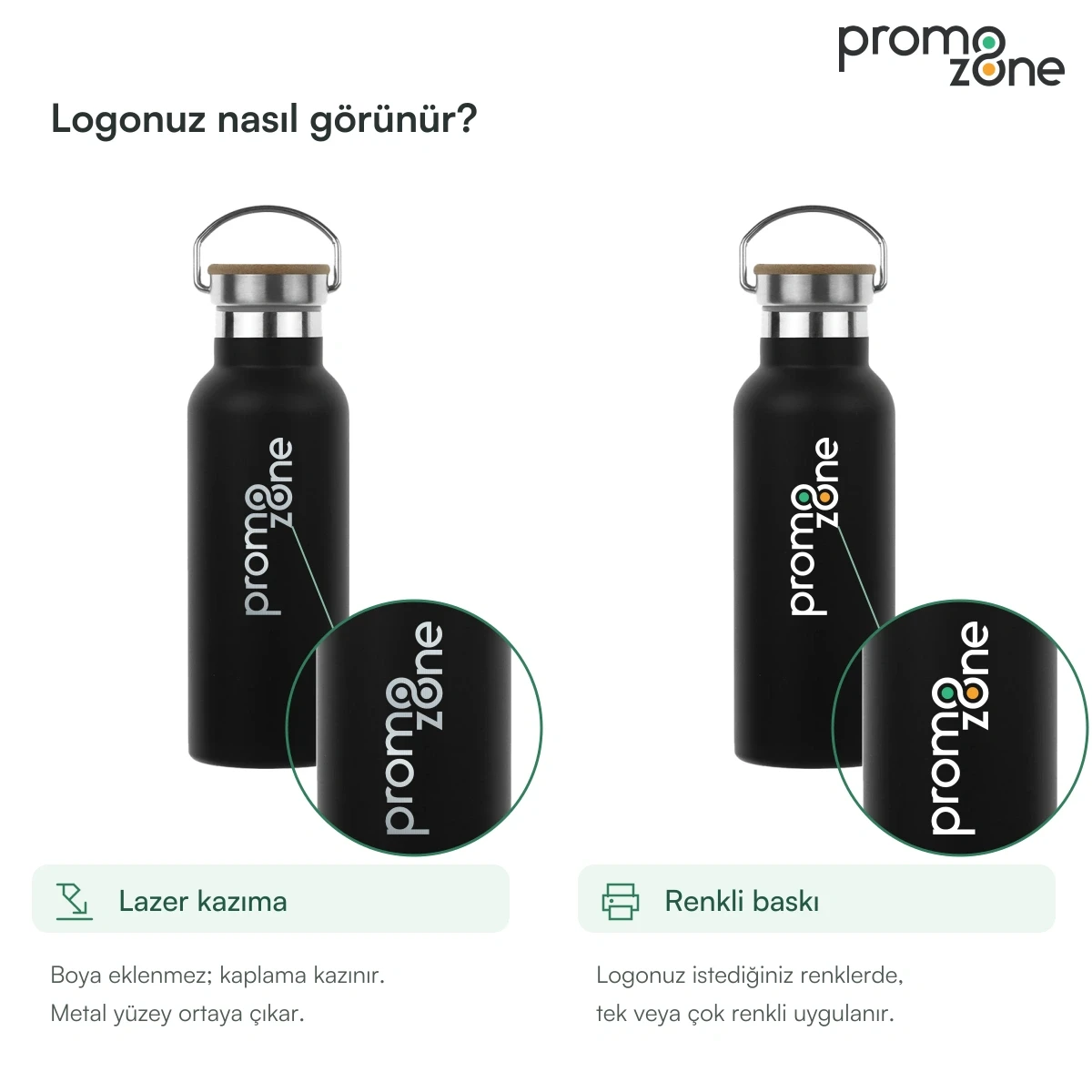 500 ml Bambu Kapaklı ve Saplı Termos