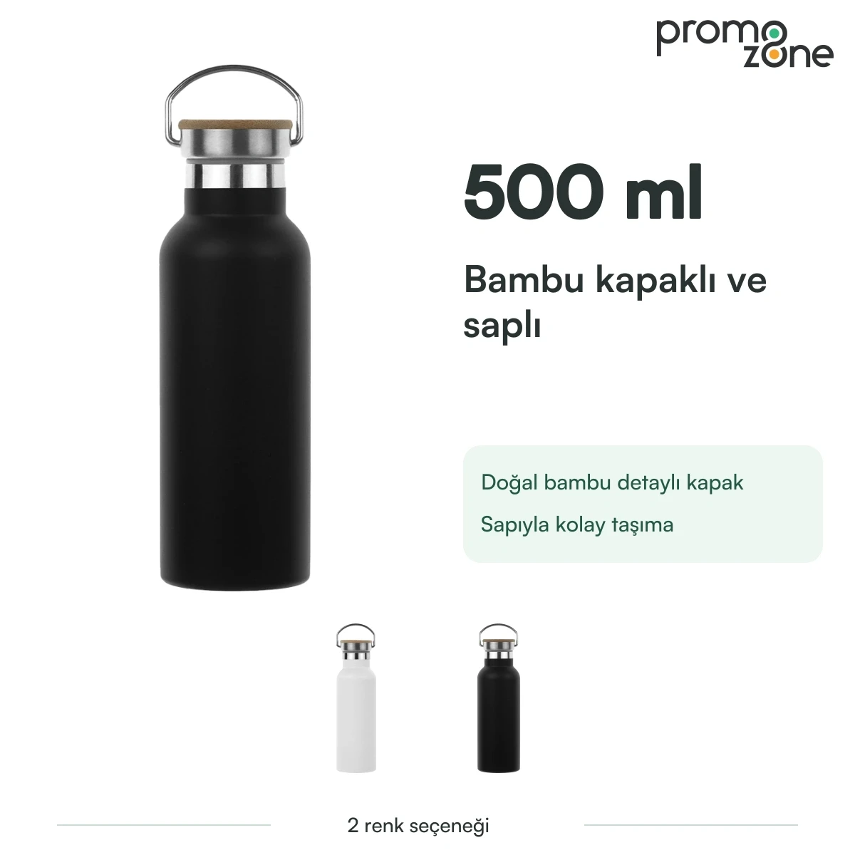 500 ml Bambu Kapaklı ve Saplı Termos
