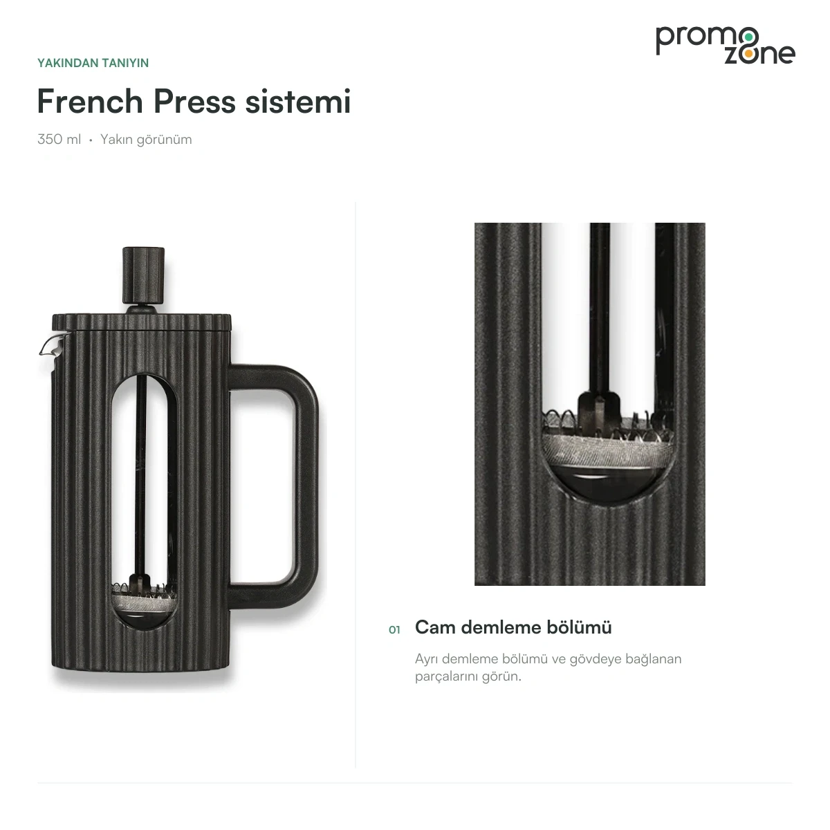 350 ml French Press Demleme Sistemli Termos