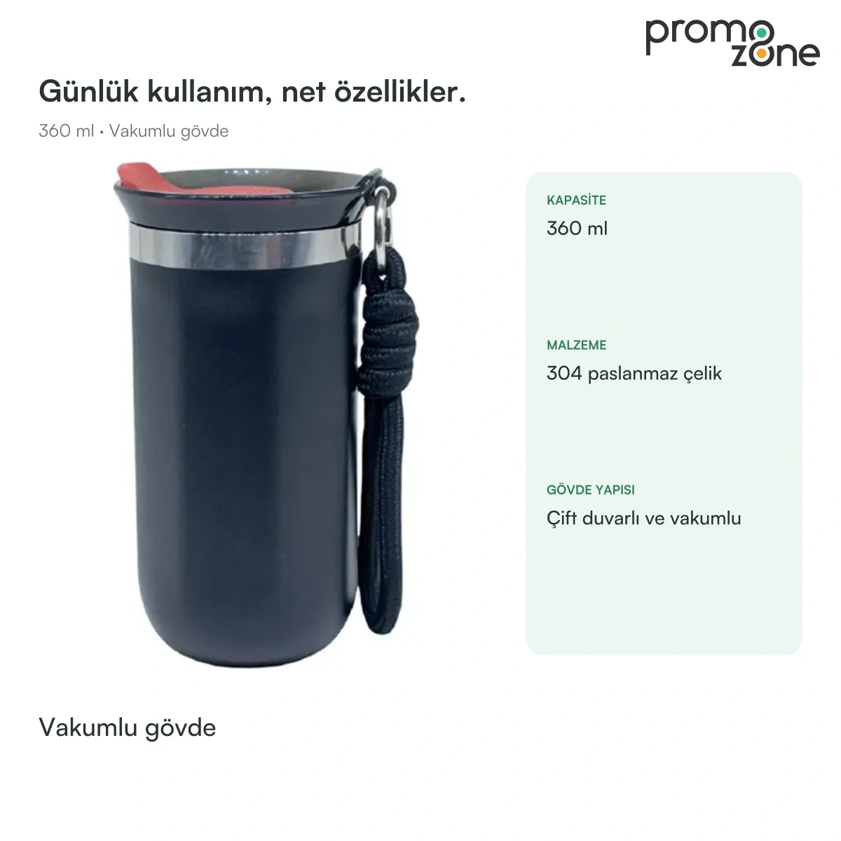 360 ml Vakumlu Termos Bardak