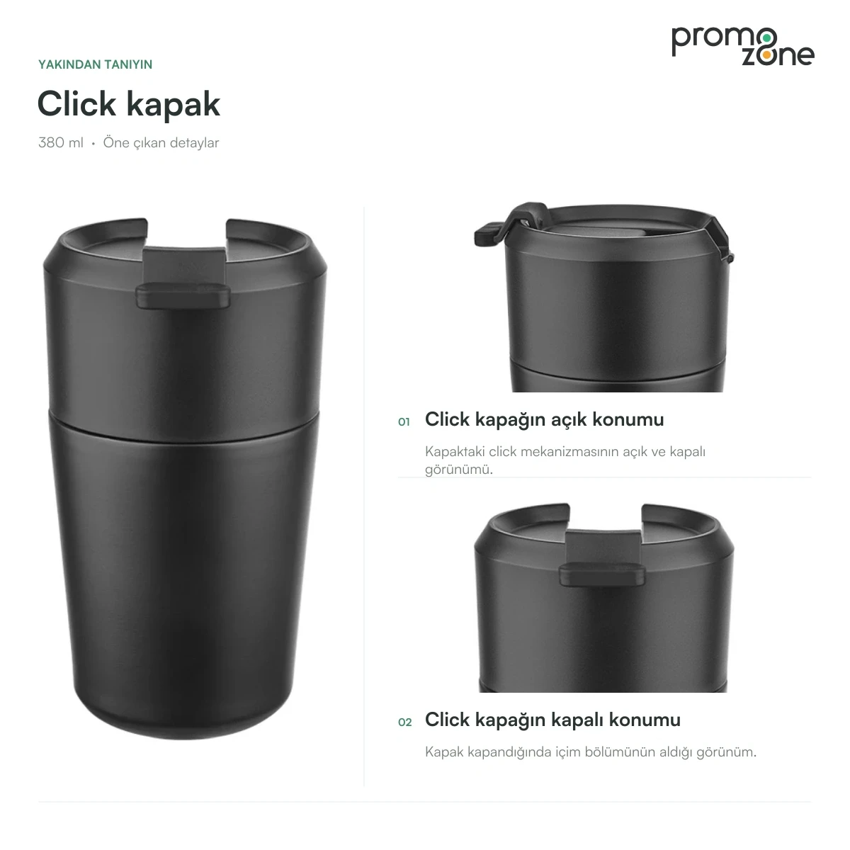 380 ml Click Kapaklı Termos