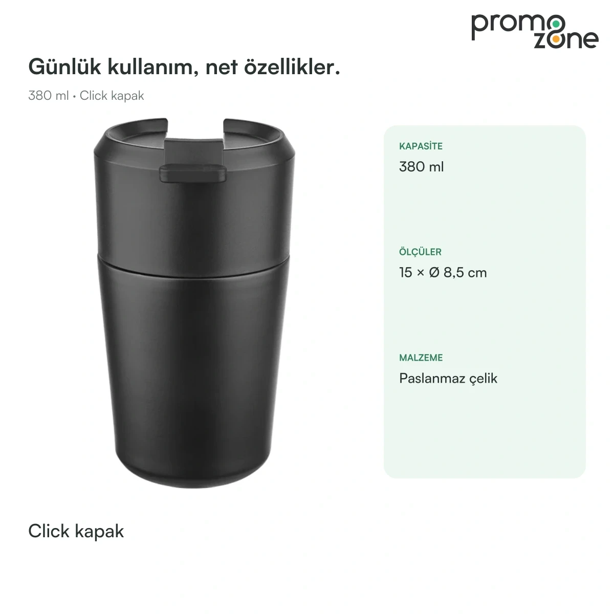 380 ml Click Kapaklı Termos