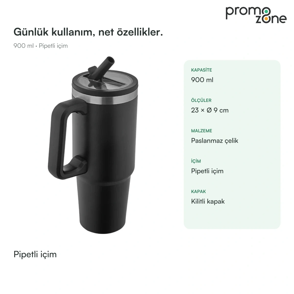 900 ml Pipetli Termos