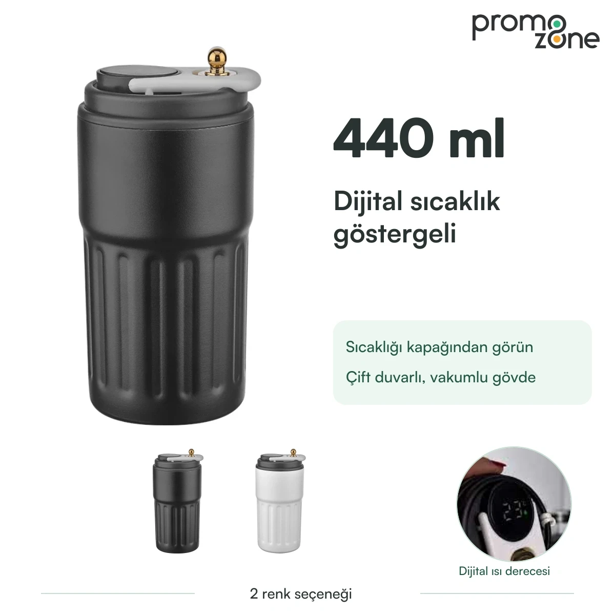 440 ml Dijital Sıcaklık Göstergeli Termos