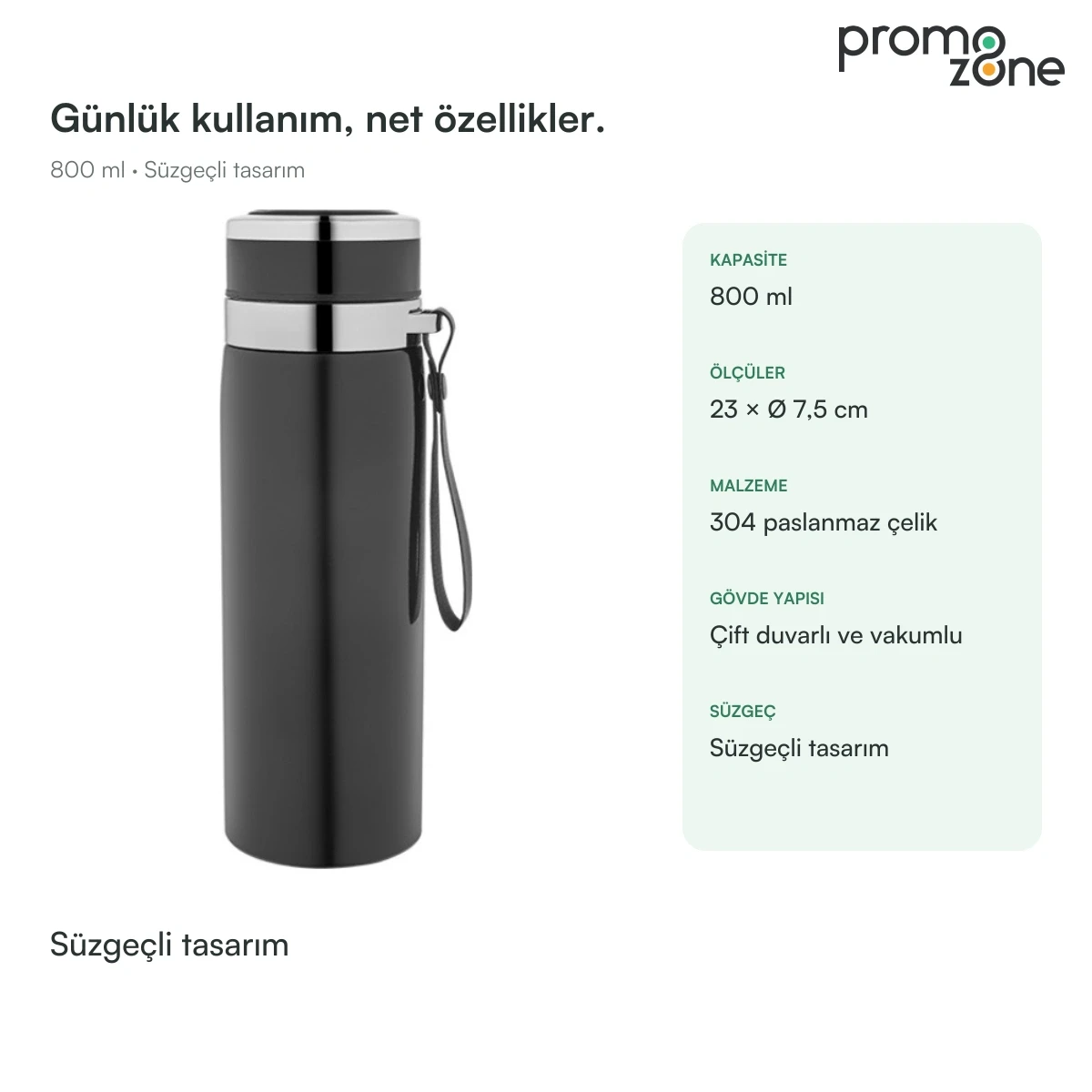 800 ml Süzgeçli Termos