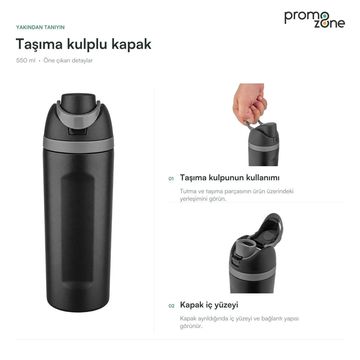 550 ml Taşıma Kulplu Termos
