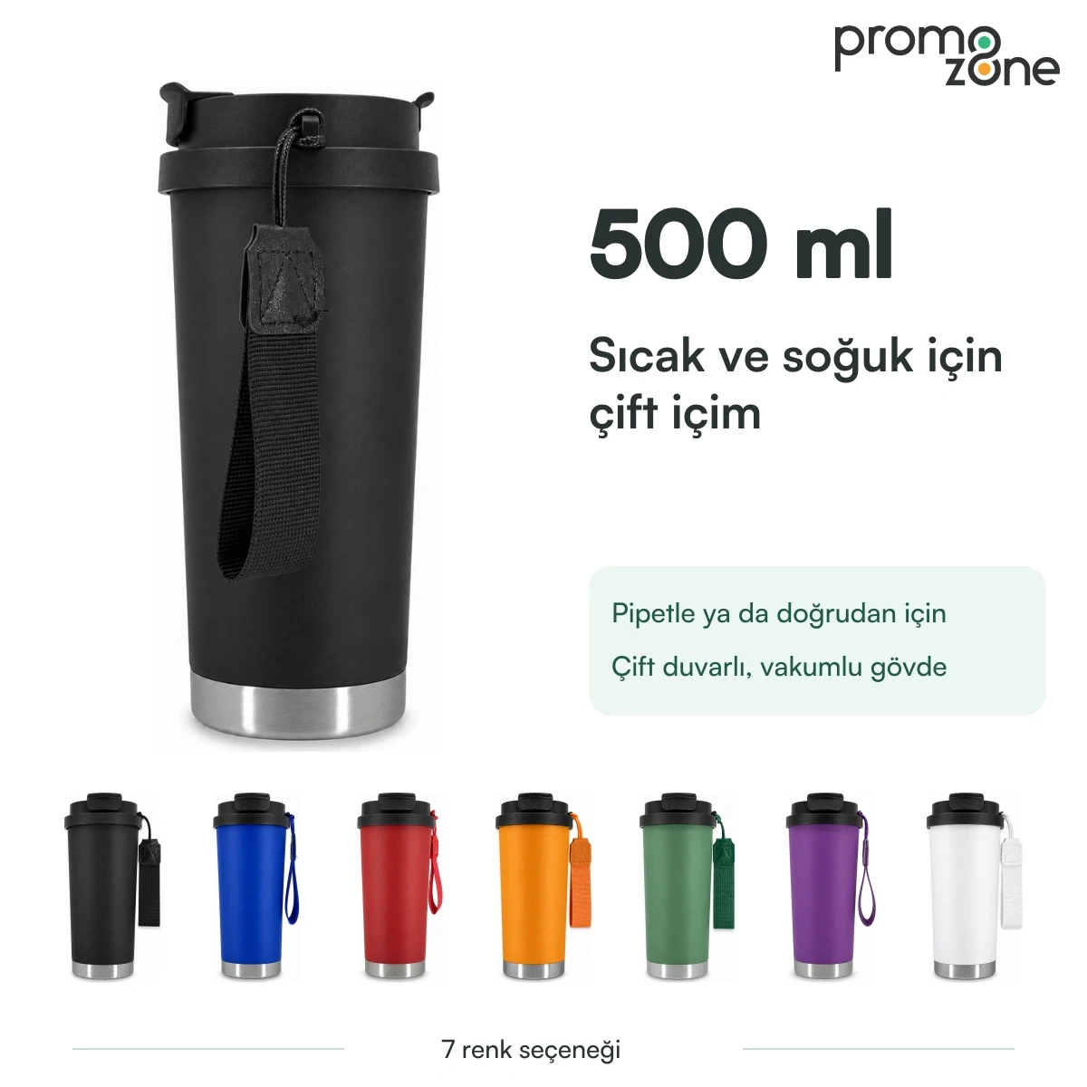 500 ml Çift Sıcak ve Soğuk İçimli Termos Bardak