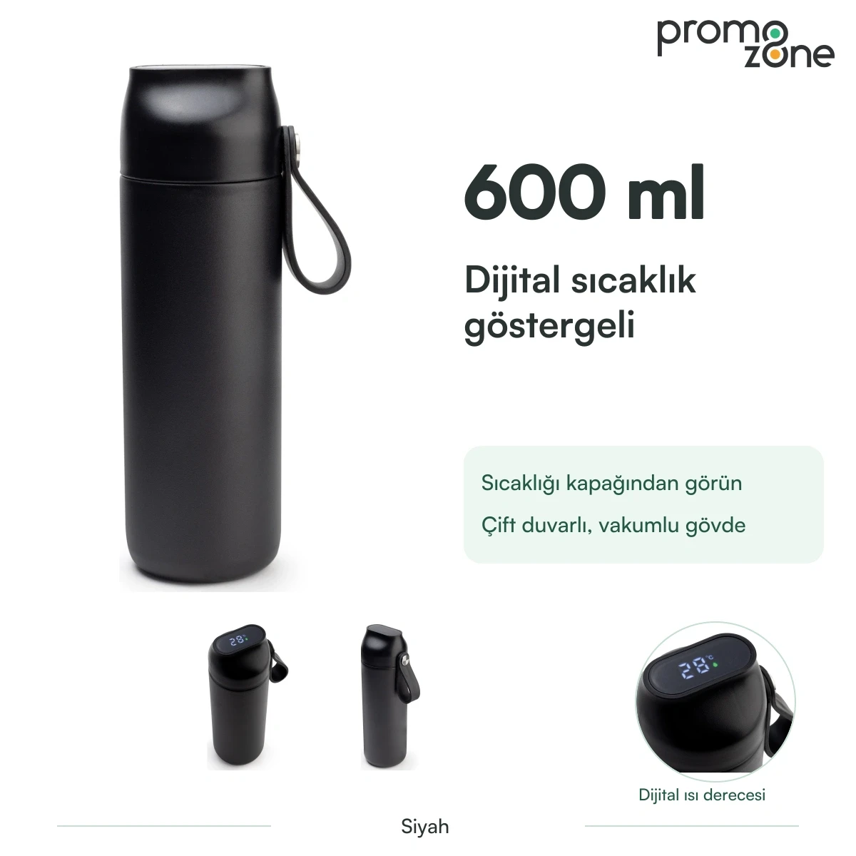 600 ml Dijital Sıcaklık Göstergeli Termos