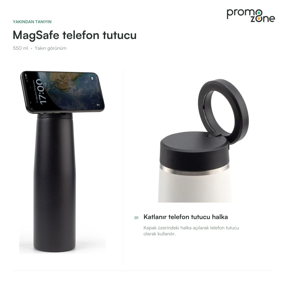 550 ml MagSafe Telefon Tutuculu Termos Bardak