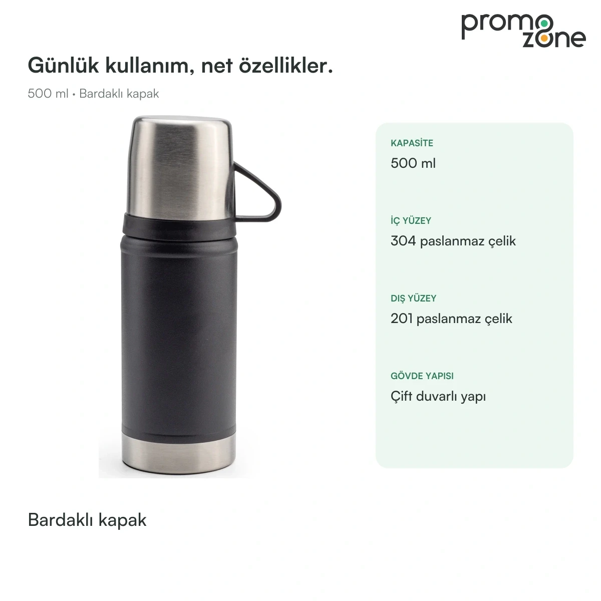 500 ml Bardak Kapaklı Termos Bardak