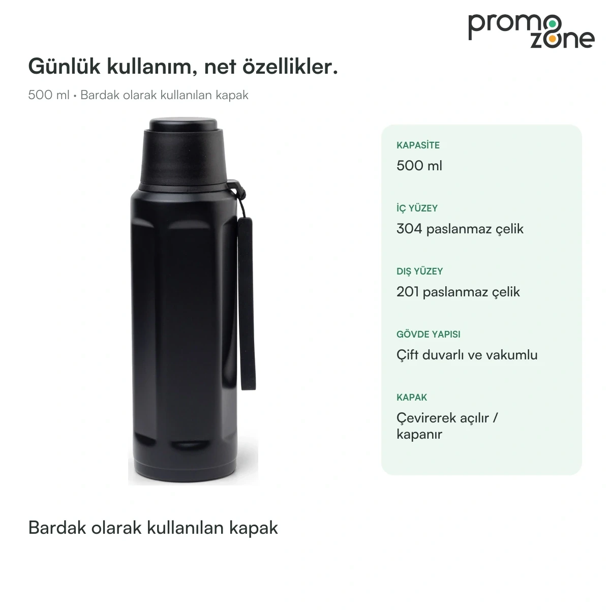 500 ml Bardak Kapaklı Termos