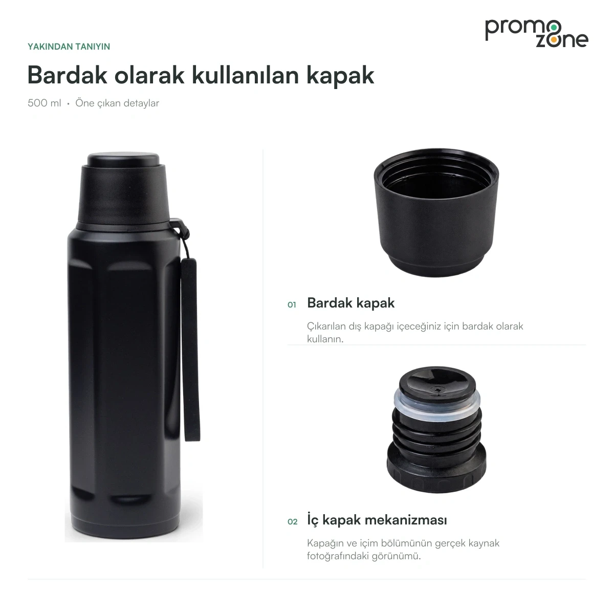 500 ml Bardak Kapaklı Termos