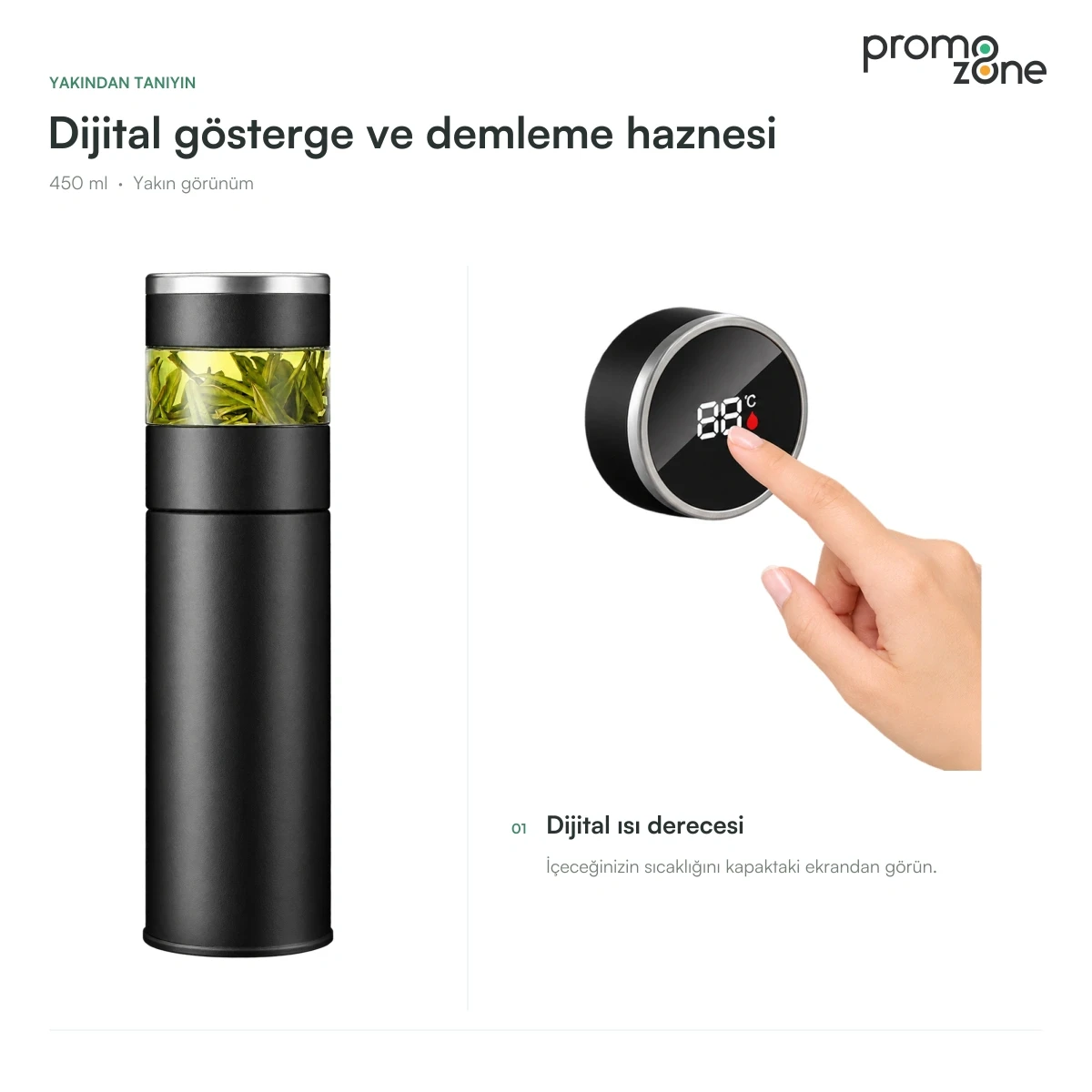 450 ml Cam Demlikli Termos