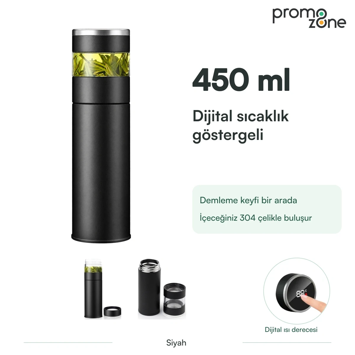 450 ml Cam Demlikli Termos