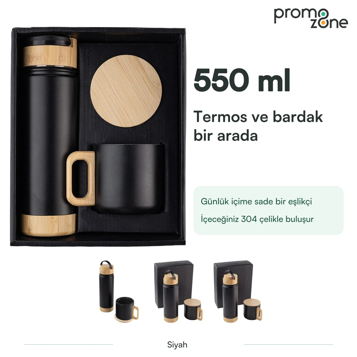 550 ml Termos ve Bardak Seti Promozone