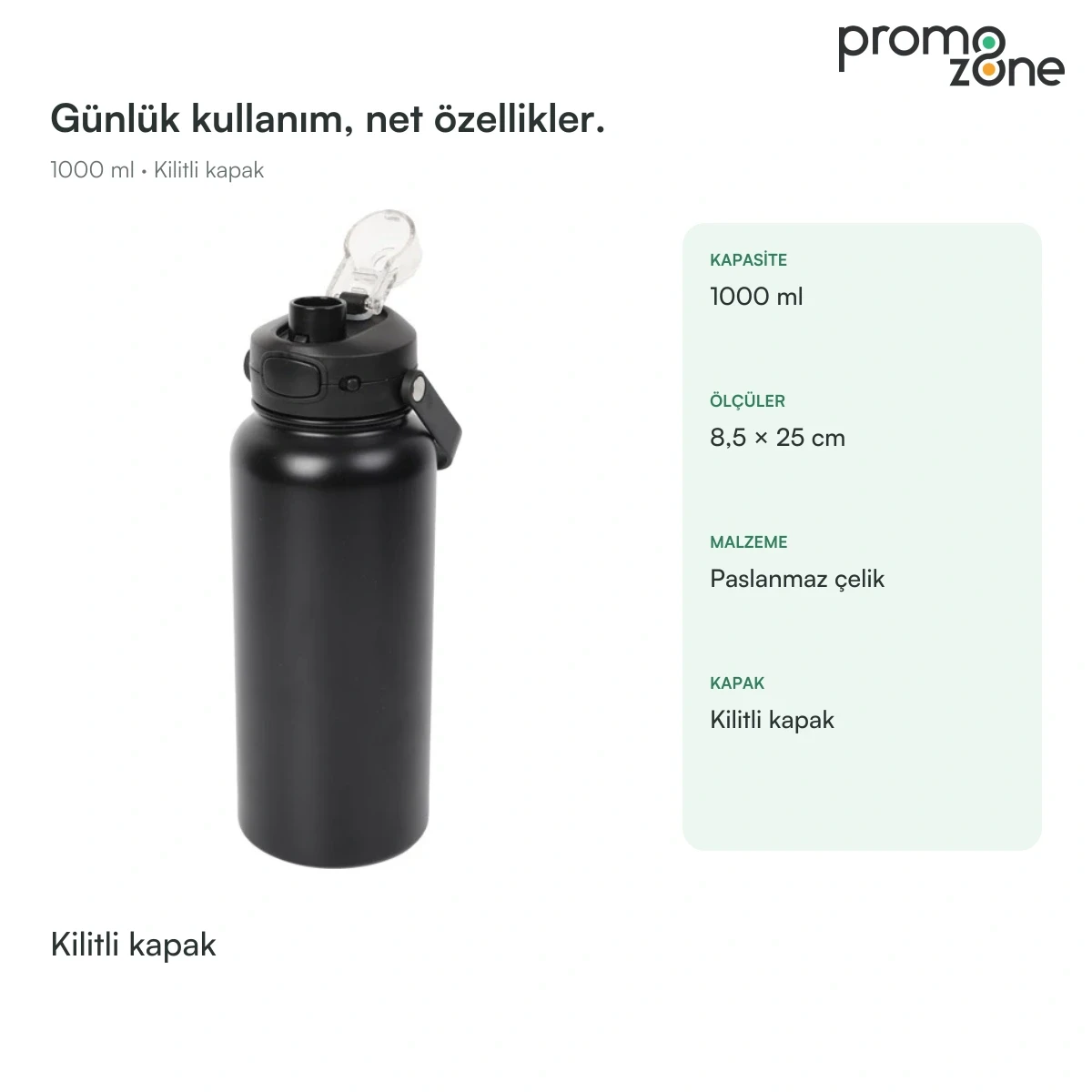 1000 ml Kilitli Kapaklı Termos
