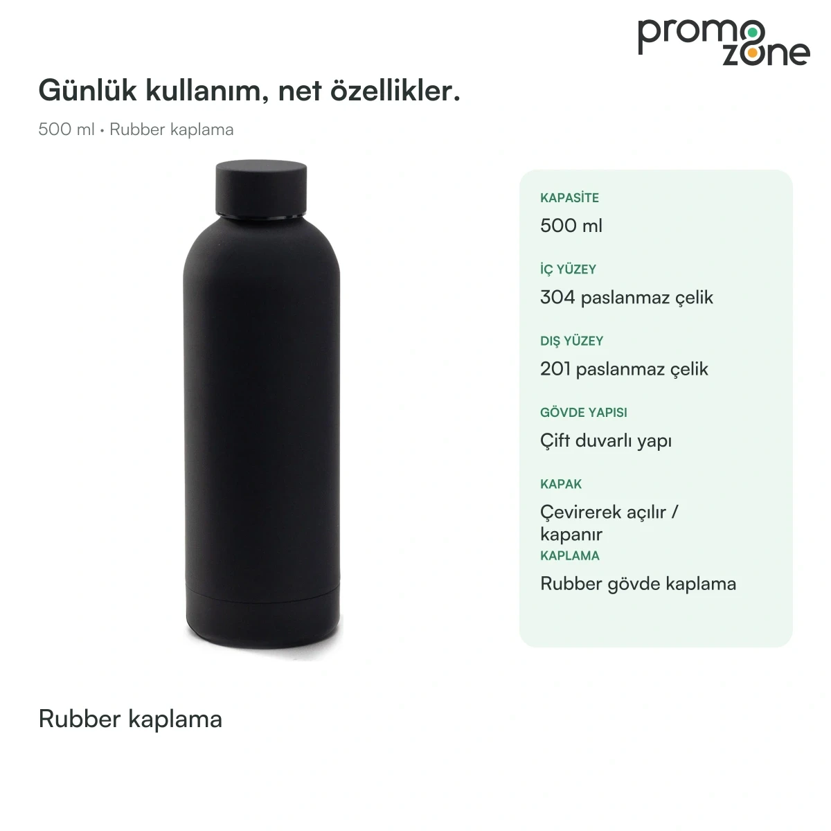 500 ml Rubber Kaplamalı Termos