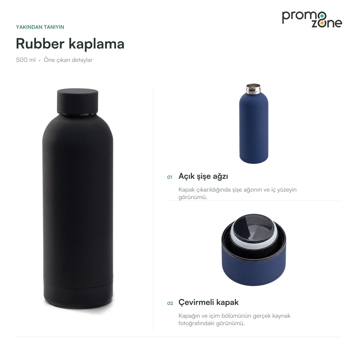 500 ml Rubber Kaplamalı Termos
