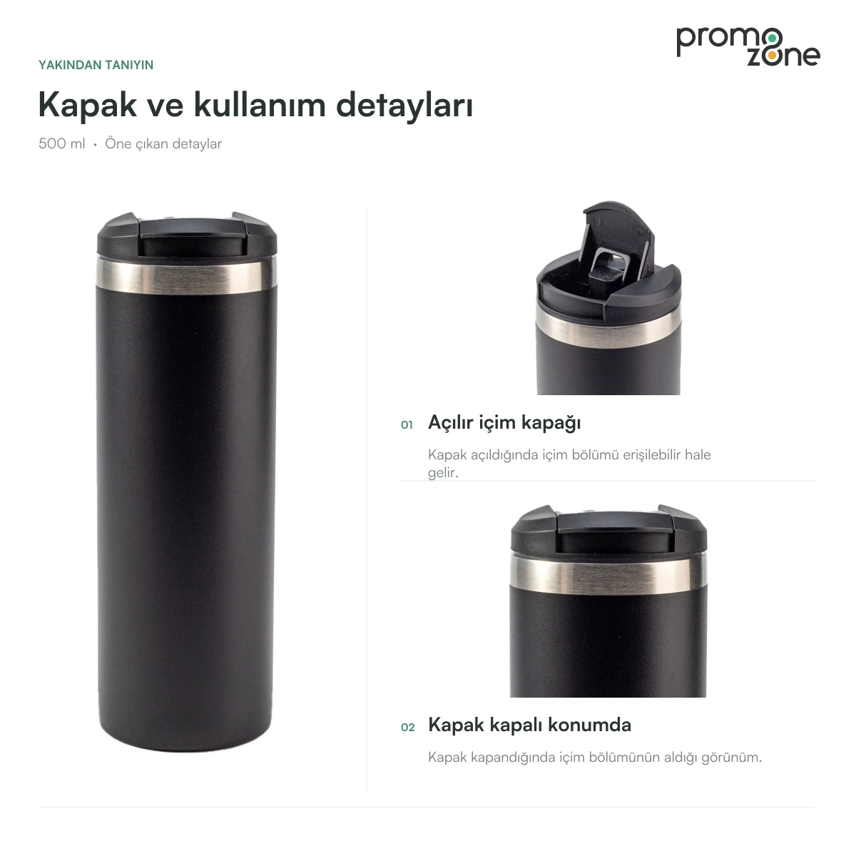 500 ml Vakumlu Termos Bardak Promozone