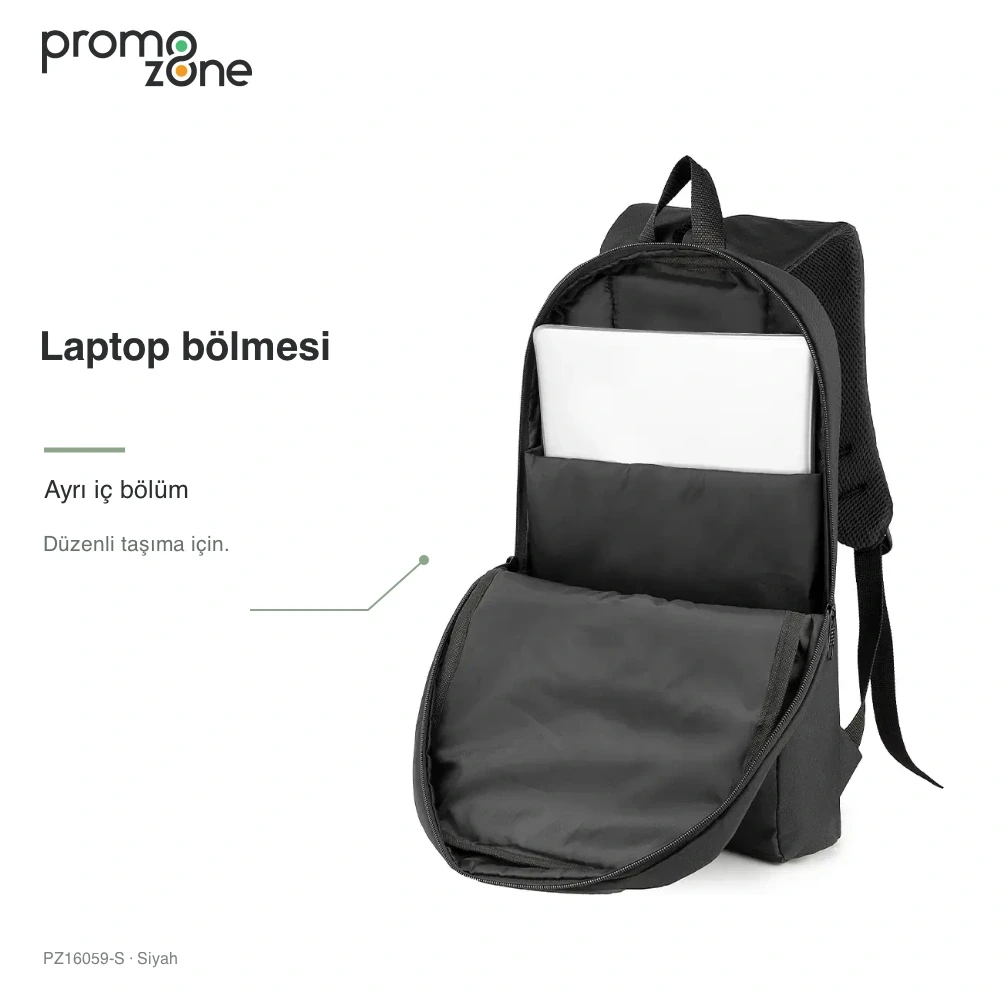 Stoklu Özel Üretim Ekonomik Promosyon Laptop Bölmeli Sırt Çantası