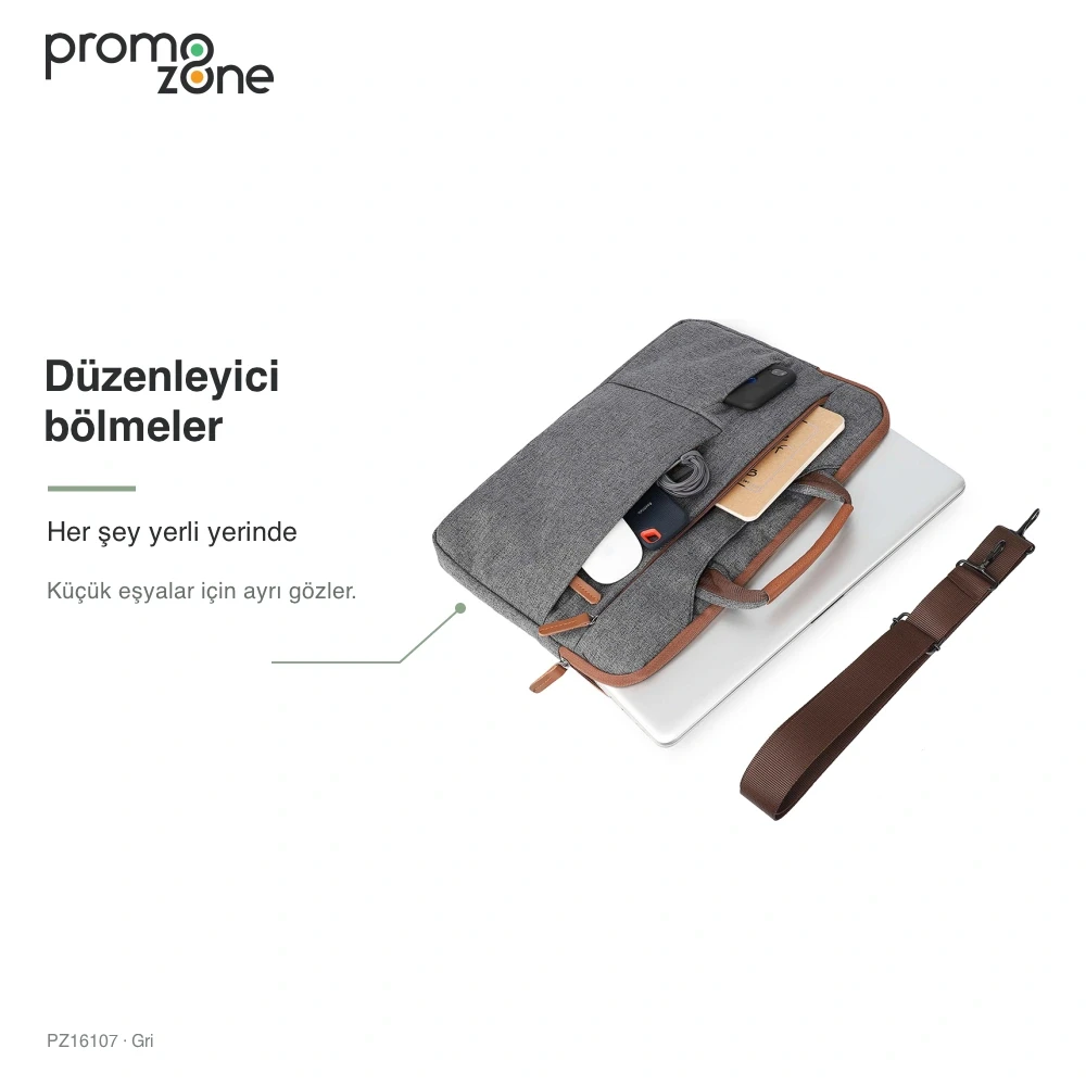 İnce Düzenleyici Bölmeli Laptop Evrak Çantası