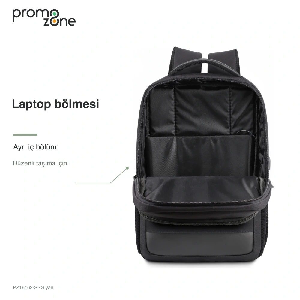 USB Bağlantılı Düzenleyicili Laptop Sırt Çantası