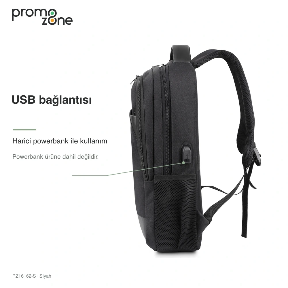 USB Bağlantılı Düzenleyicili Laptop Sırt Çantası
