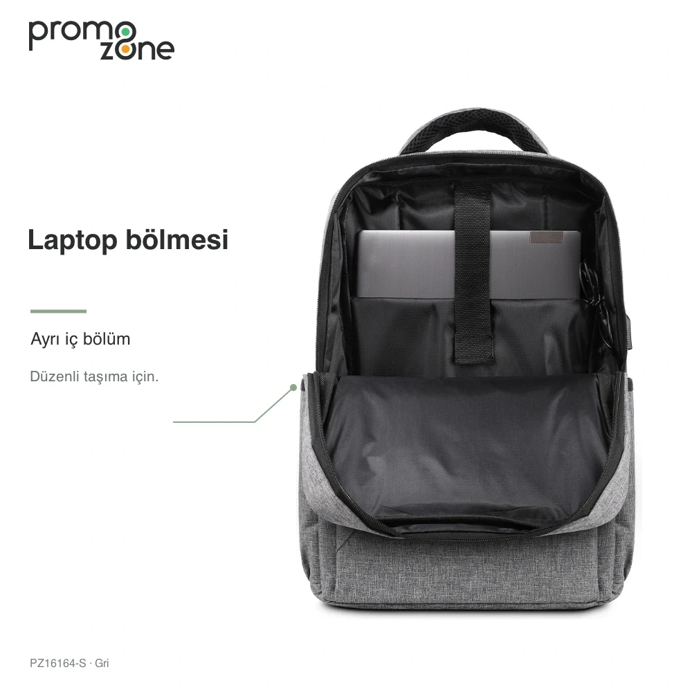 USB Bağlantılı Laptop Bölmeli Promosyon Sırt Çantası