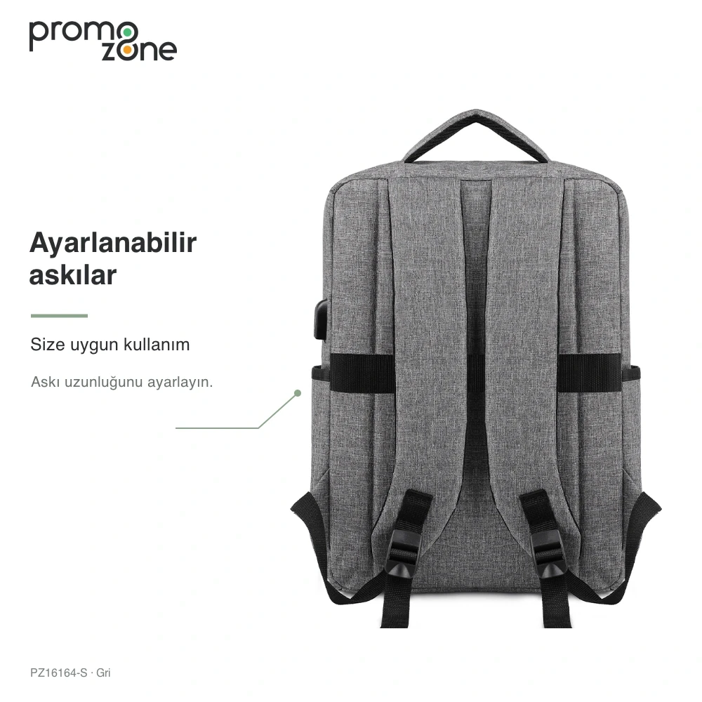 USB Bağlantılı Laptop Bölmeli Promosyon Sırt Çantası