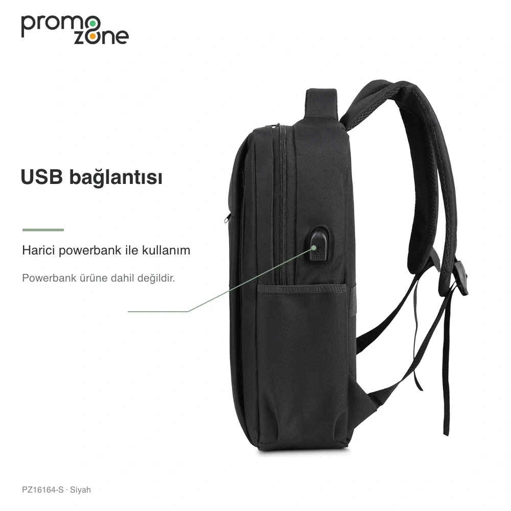 USB Bağlantılı Laptop Bölmeli Promosyon Sırt Çantası