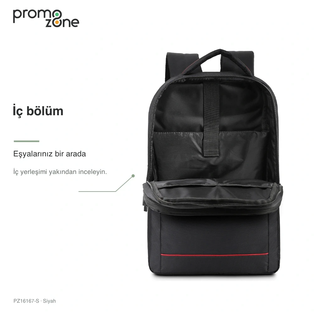 Laptop Bölmeli Ön Cepli Sırt Çantası