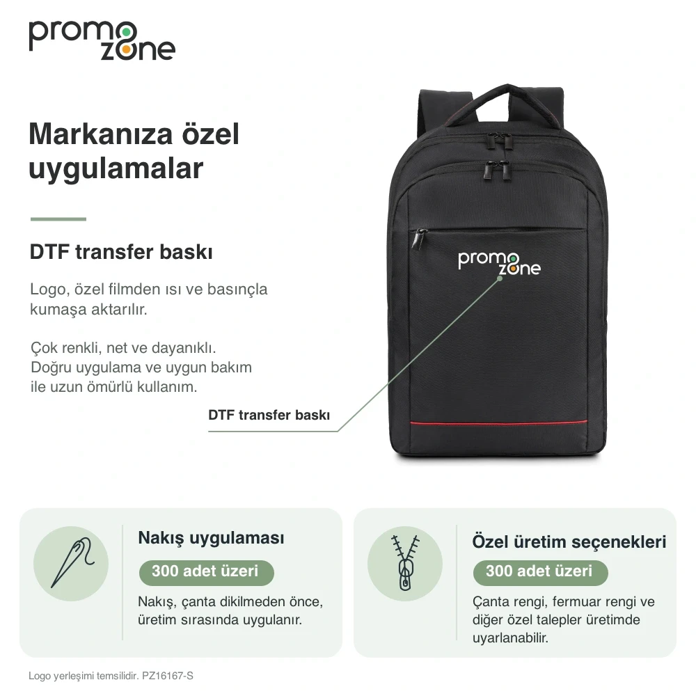 Laptop Bölmeli Ön Cepli Sırt Çantası