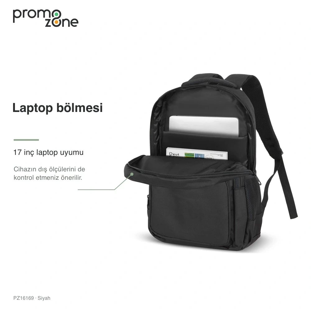 Laptop Bölmeli Ön Cepli Sırt Çantası