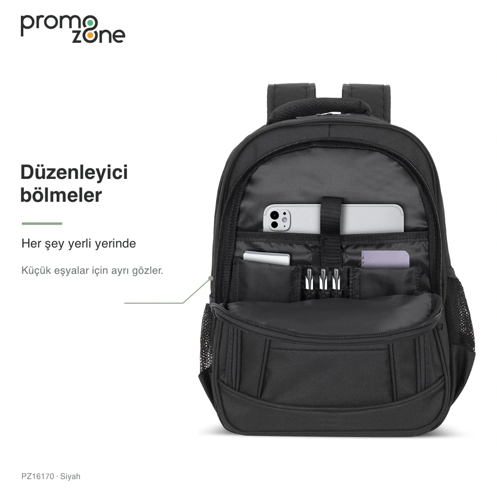 Laptop Bölmeli Çok Cepli Promosyon Sırt Çantası