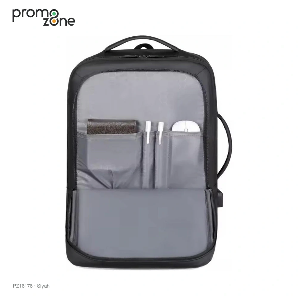 USB Bağlantılı Çok Gözlü Laptop Sırt Çantası Promozone