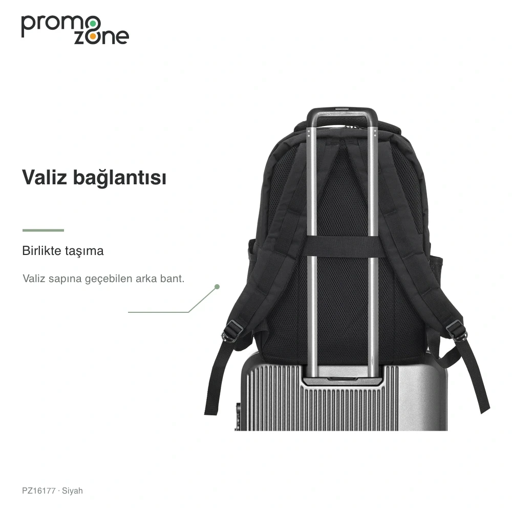 Laptop Bölmeli Düzenleyicili Valiz Bantlı Sırt Çantası