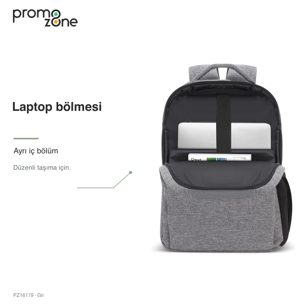 Laptop Bölmeli Ön Cepli Promosyon Sırt Çantası
