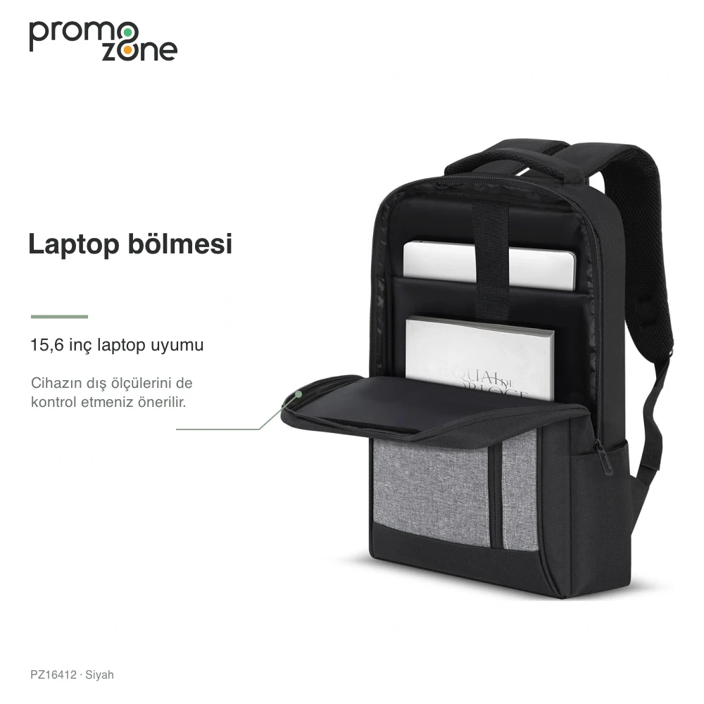 15,6 İnç Laptop Bölmeli Valiz Bağlantılı Sırt Çantası