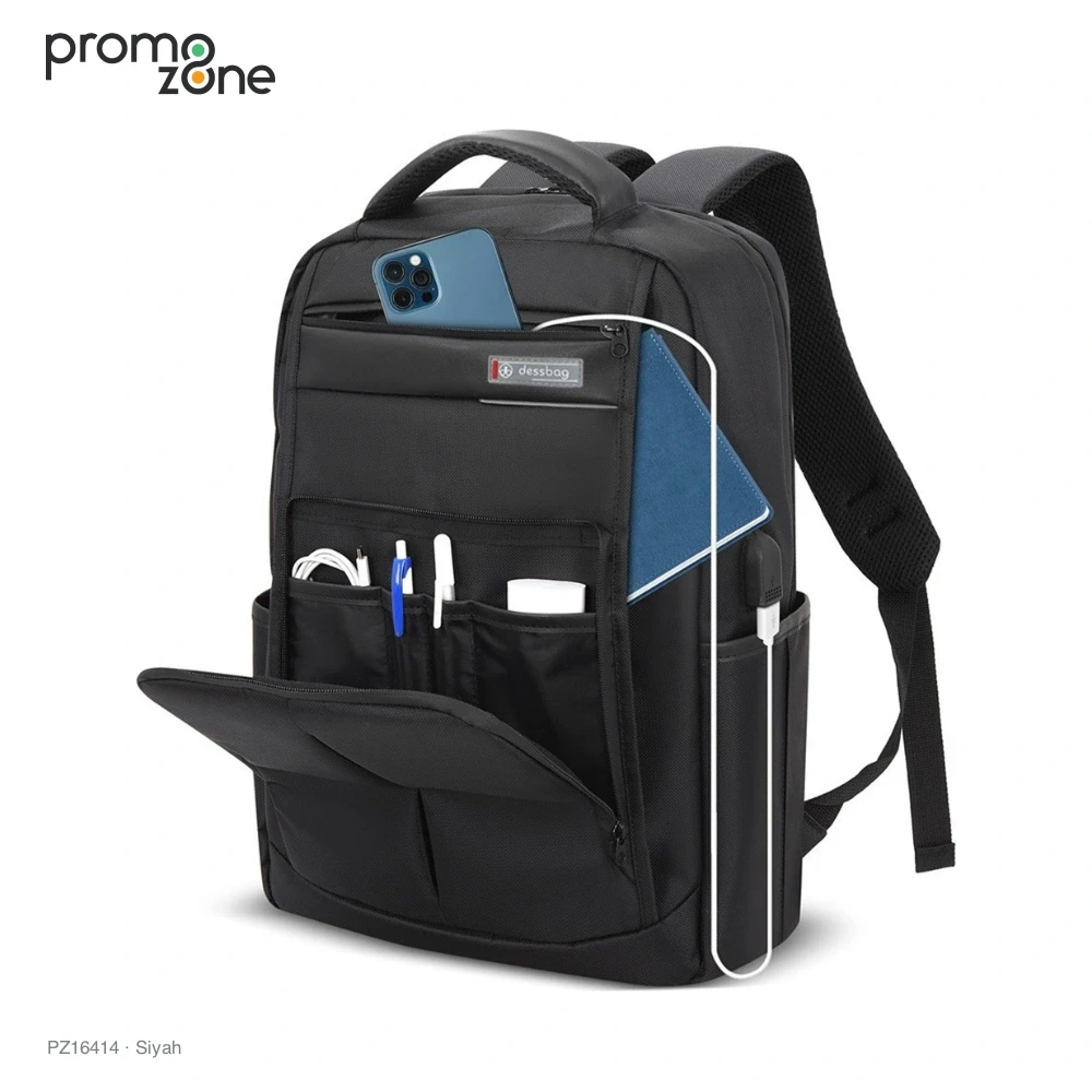 USB Bağlantılı Valiz Bantlı Laptop Sırt Çantası Promozone