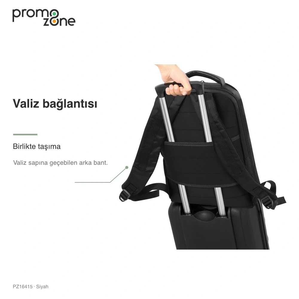 Düzenleyici Bölmeli Valiz Bantlı Laptop Sırt Çantası
