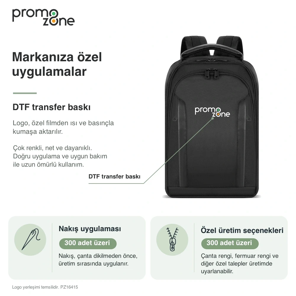 Düzenleyici Bölmeli Valiz Bantlı Laptop Sırt Çantası Promozone