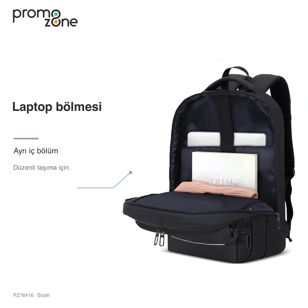 Laptop Bölmeli Valiz Bağlantılı İş Sırt Çantası