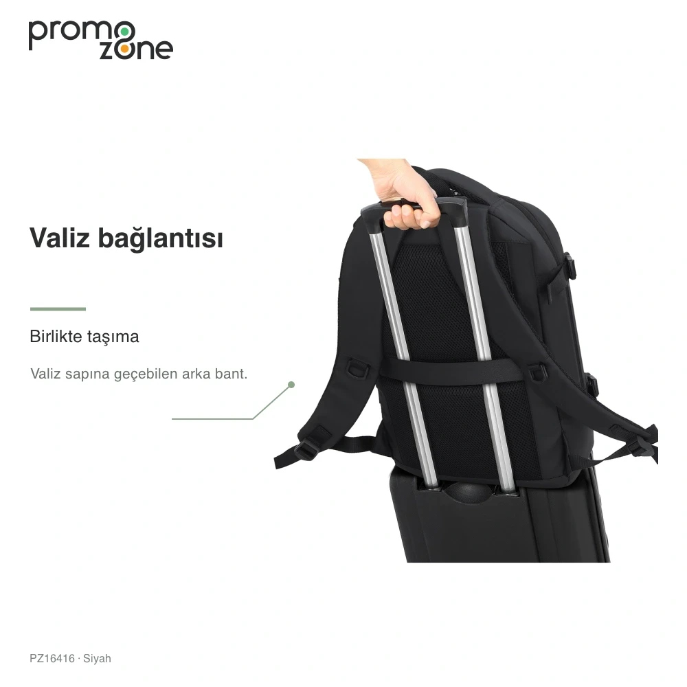 Laptop Bölmeli Valiz Bağlantılı İş Sırt Çantası