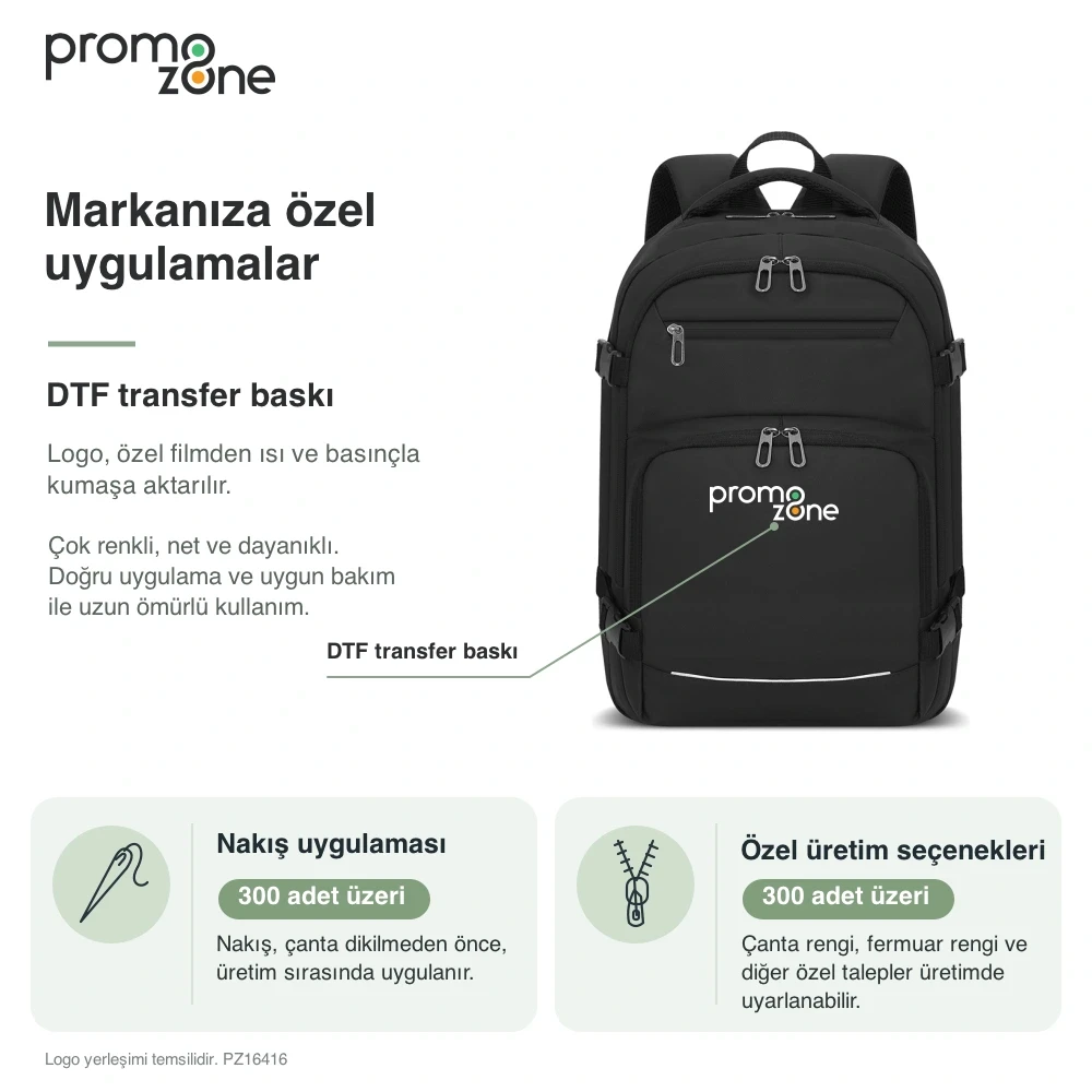 Laptop Bölmeli Valiz Bağlantılı İş Sırt Çantası Promozone