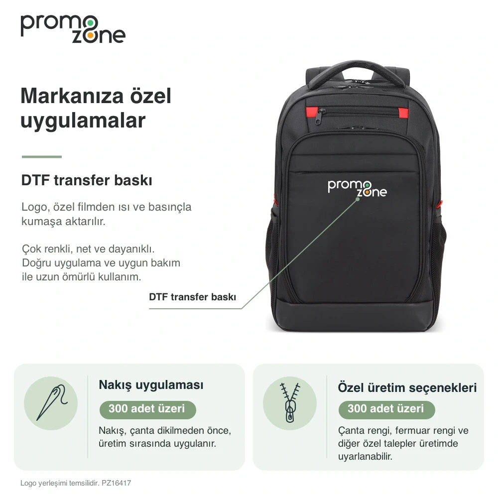 17 İnç Valiz Bağlantılı Promosyon Sırt Çantası Promozone