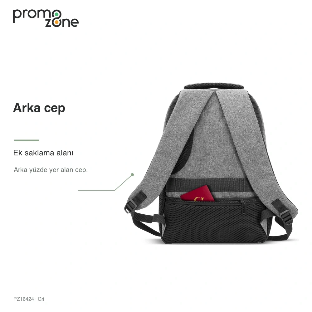 USB Bağlantılı Arka Cepli Laptop Sırt Çantası Promozone