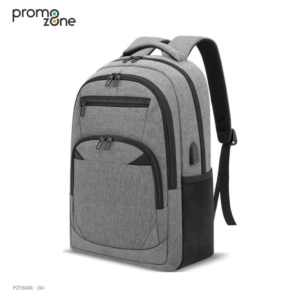 USB Bağlantılı Arka Cepli Laptop Sırt Çantası Promozone