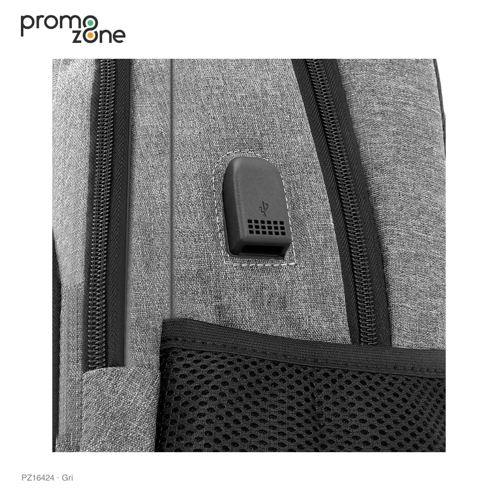 USB Bağlantılı Arka Cepli Laptop Sırt Çantası Promozone